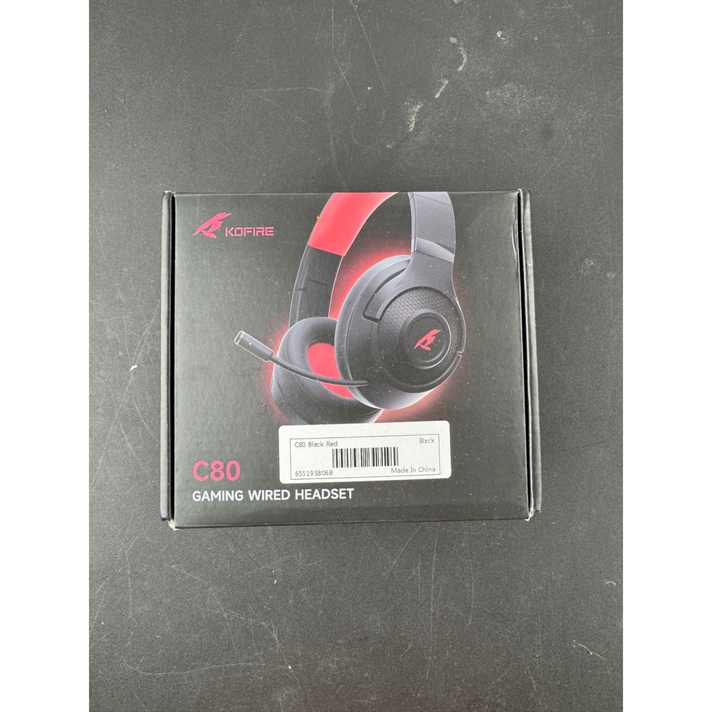 Kofire C80 Gaming Wired Headset Black Red Over Ear with Microphone PC Laptop‎